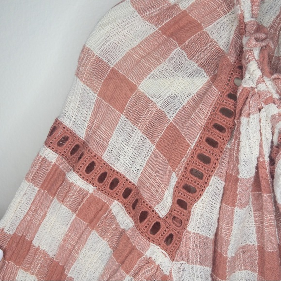 Free People Honey Grove Plaid Peasant Long Sleeve Blouse - Picture 4 of 10